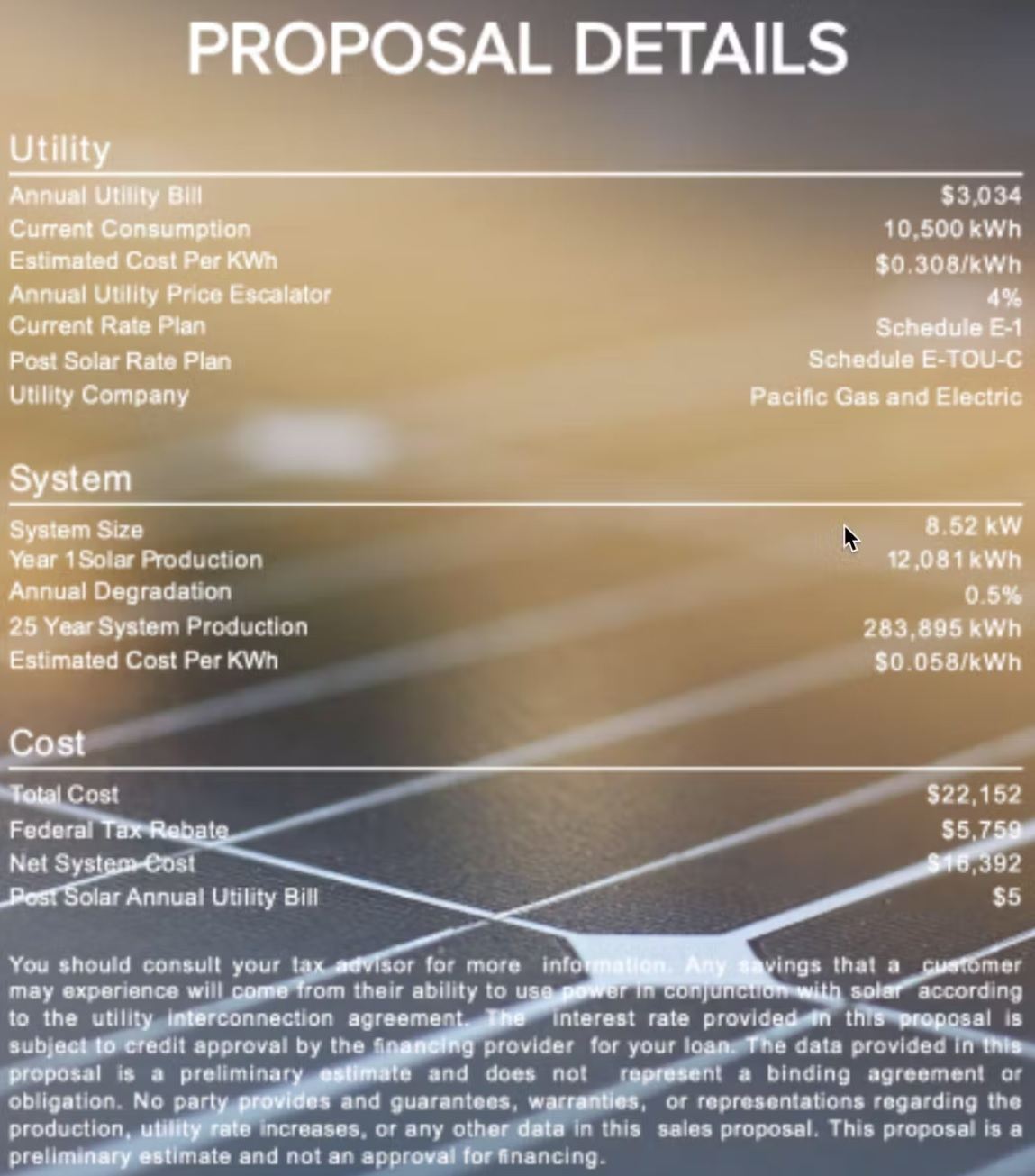 proposal details